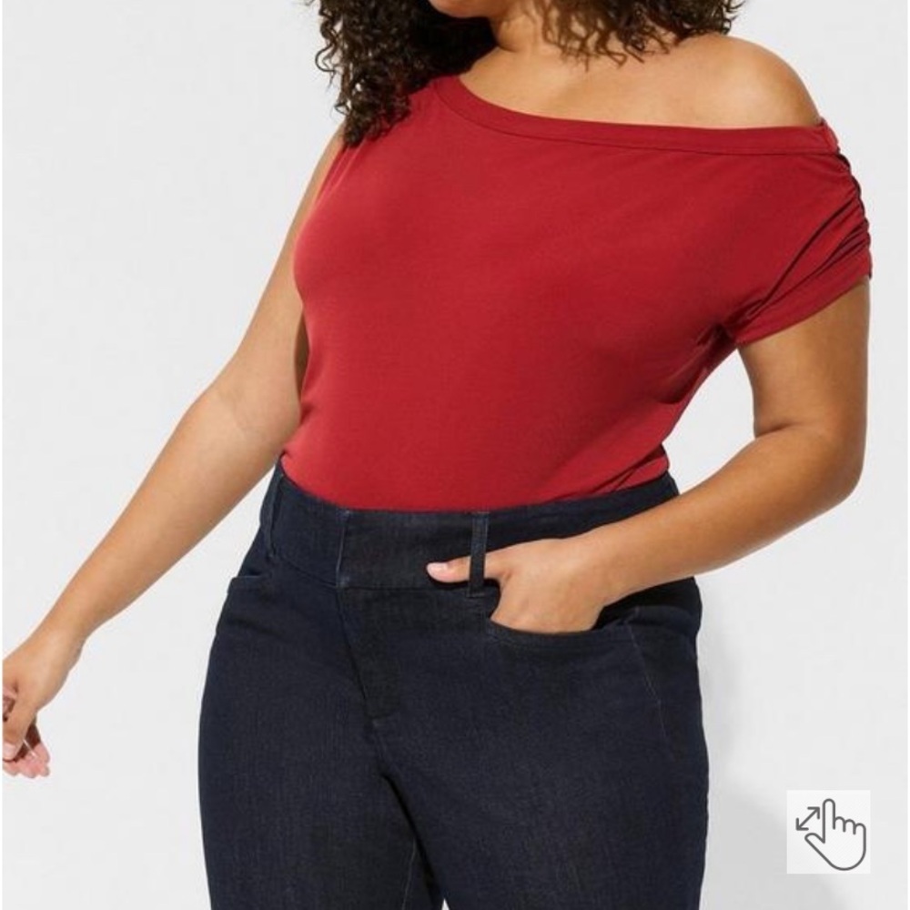Torrid Red Off-Shoulder Top - Picture 2 of 2